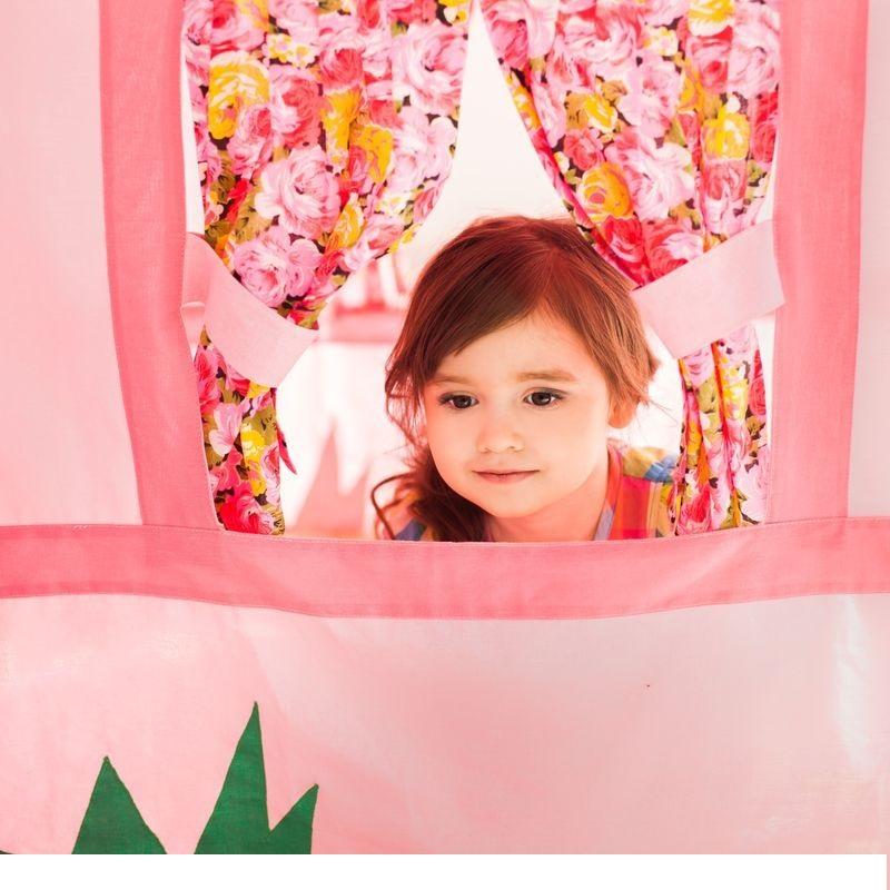 Текстильный домик-палатка с пуфиком для девочек - Дворец Мирабель  